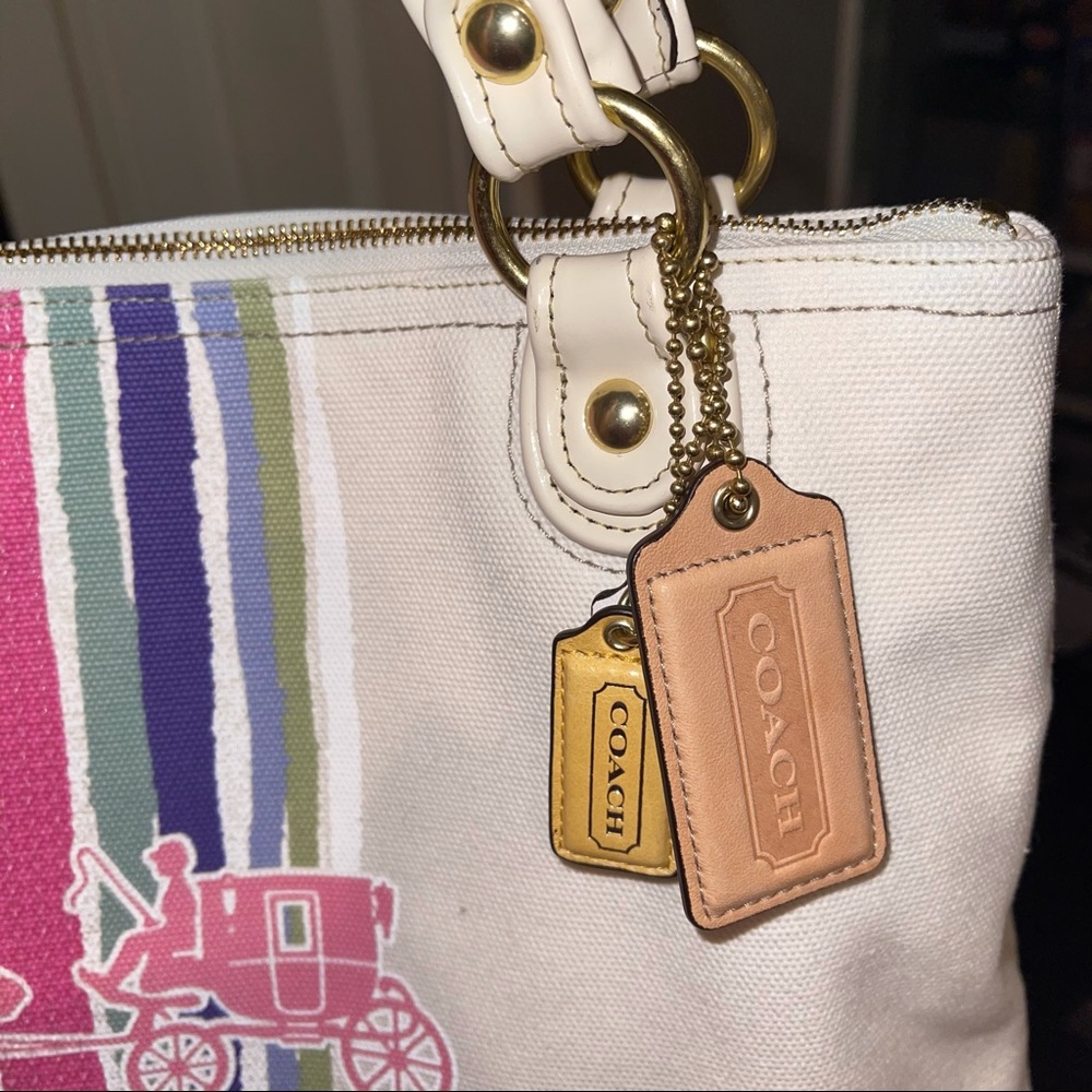 Authentic Coach Rainbow Stripe Sequin Tote - Picture 6 of 11
